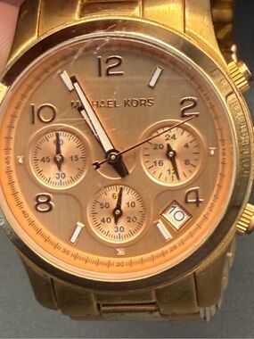 Michael Kors Rose Gold Tone Chronograph Bracelet Watch